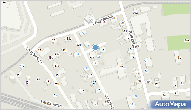 Zielona Góra, Langiewicza Mariana, gen., 17a, mapa Zielona Góra