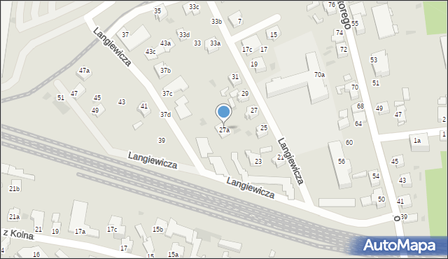 Zielona Góra, Langiewicza Mariana, gen., 27a, mapa Zielona Góra