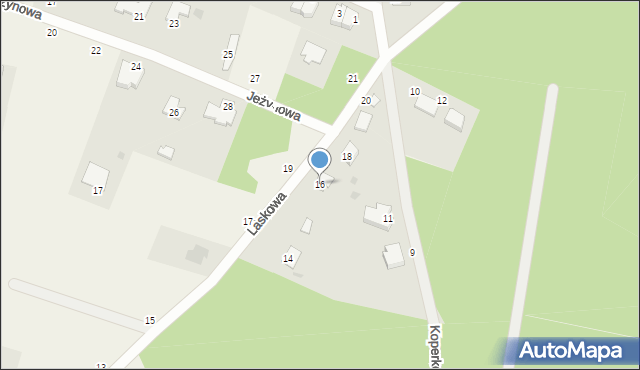 Zielonka, Laskowa, 16, mapa Zielonka