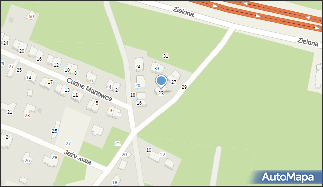 Zielonka, Laskowa, 23, mapa Zielonka