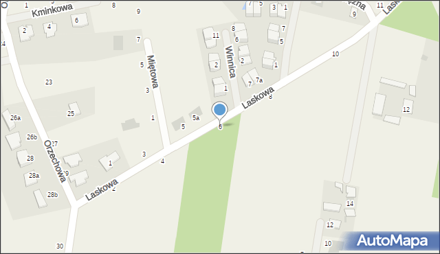 Zielonka, Laskowa, 6, mapa Zielonka