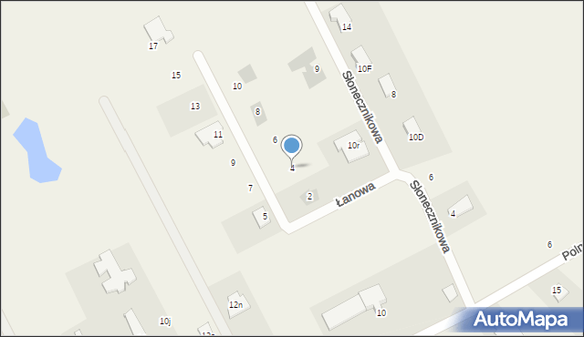 Żołędowo, Łanowa, 4, mapa Żołędowo