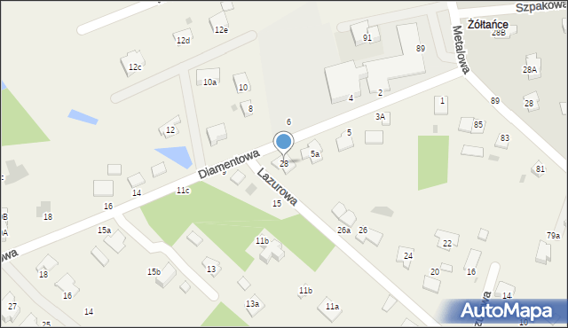 Żółtańce-Kolonia, Lazurowa, 28, mapa Żółtańce-Kolonia