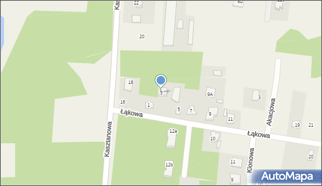 Żółwin, Łąkowa, 3, mapa Żółwin