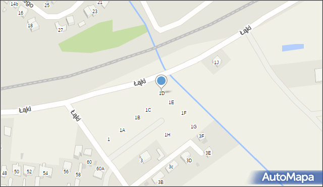 Żukówka, Łąki, 1D, mapa Żukówka