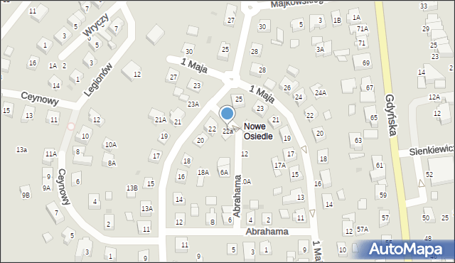 Żukowo, Łąkowa, 22a, mapa Żukowo