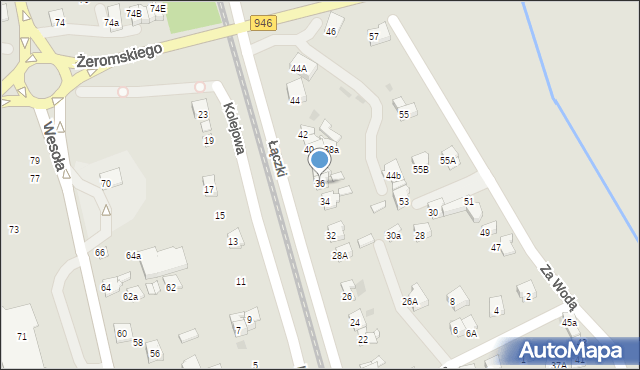 Żywiec, Łączki, 36, mapa Żywiec