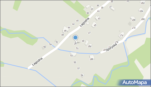 Żywiec, Łagodna, 25, mapa Żywiec