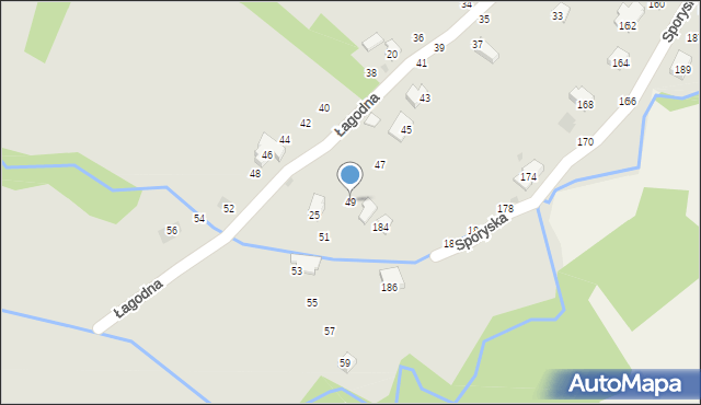 Żywiec, Łagodna, 49, mapa Żywiec
