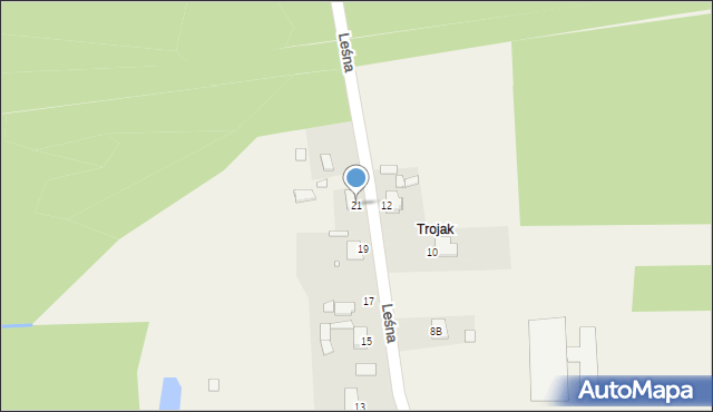 Adamów, Leśna, 21, mapa Adamów