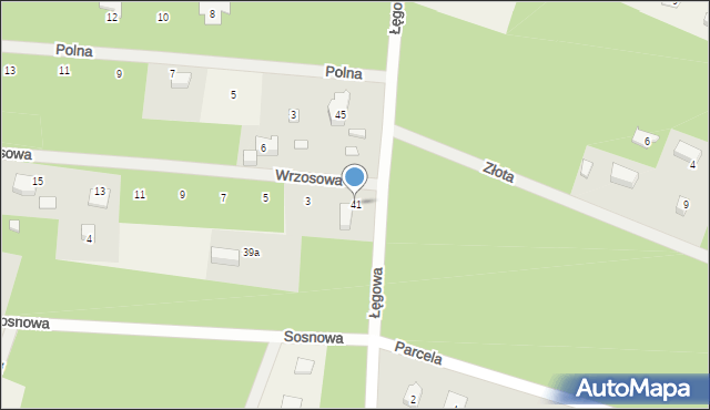 Adamów-Parcel, Łęgowa, 41, mapa Adamów-Parcel