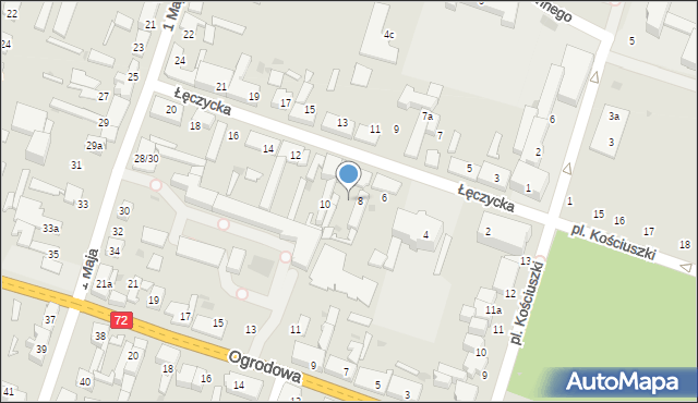 Aleksandrów Łódzki, Łęczycka, 8a, mapa Aleksandrów Łódzki