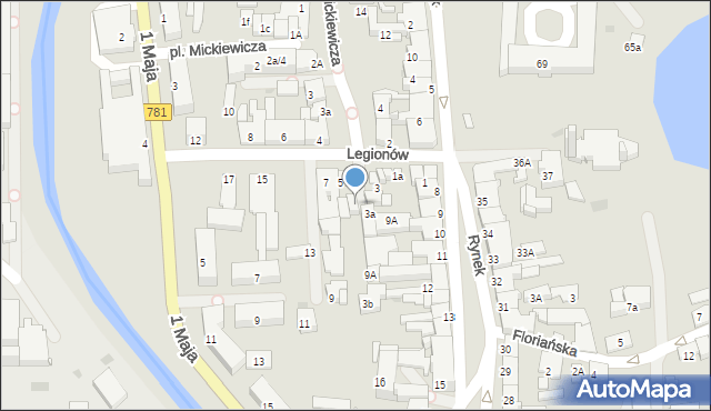 Andrychów, Legionów, 5a, mapa Andrychów