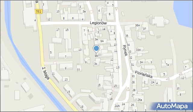 Andrychów, Legionów, 9A, mapa Andrychów