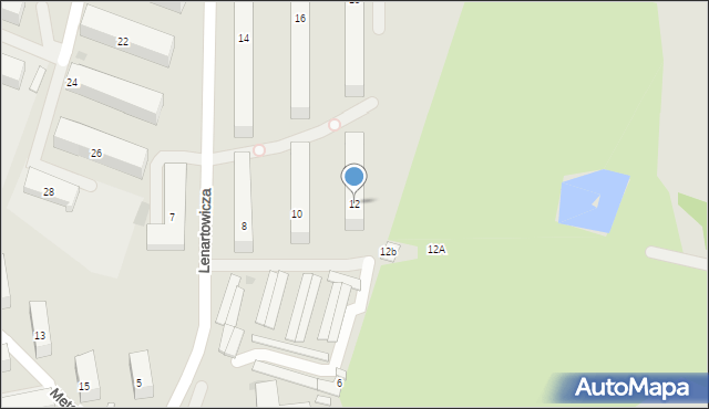 Andrychów, Lenartowicza Stanisława, 12, mapa Andrychów