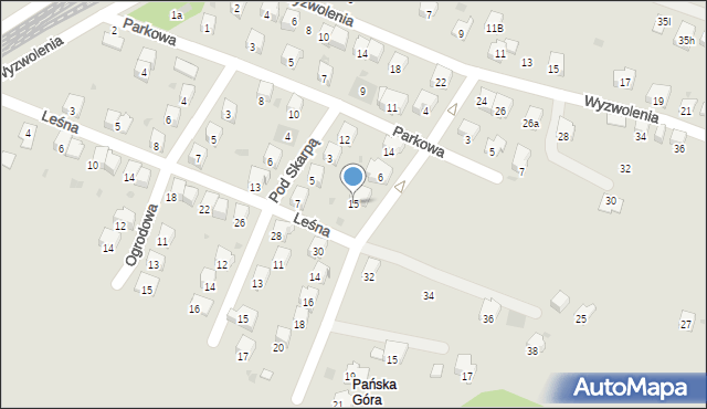 Andrychów, Leśna, 15, mapa Andrychów