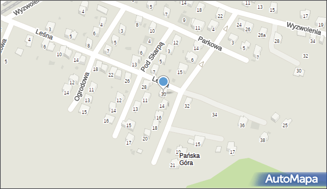 Andrychów, Leśna, 30, mapa Andrychów