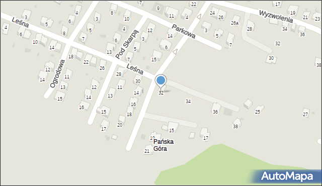 Andrychów, Leśna, 32, mapa Andrychów