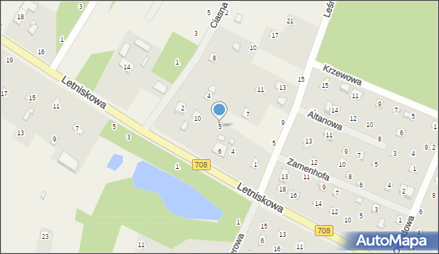 Anielin Swędowski, Leśna, 3, mapa Anielin Swędowski