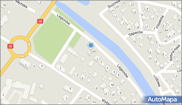 Augustów, Legionów, 1, mapa Augustów