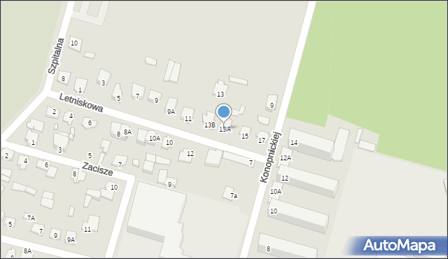 Augustów, Letniskowa, 13A, mapa Augustów