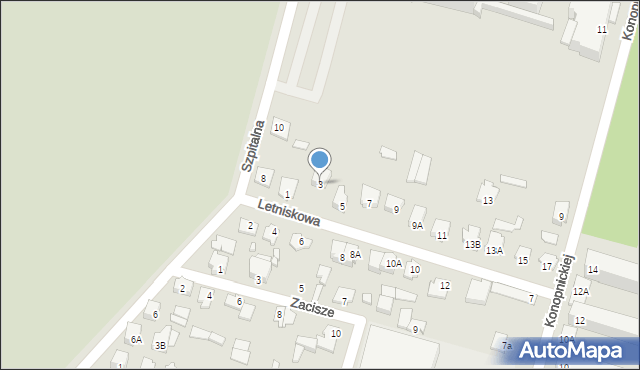 Augustów, Letniskowa, 3, mapa Augustów
