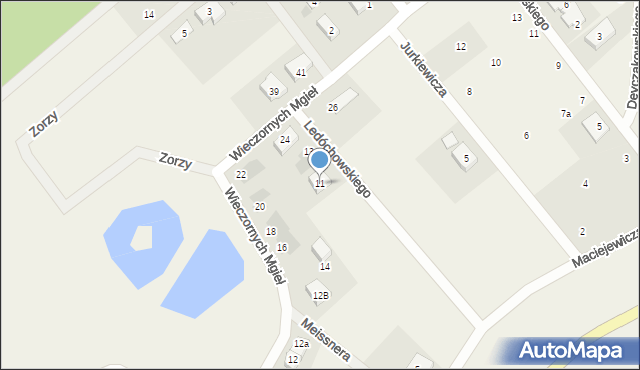 Bąkowo, Ledóchowskiego Antoniego, kpt., 11, mapa Bąkowo