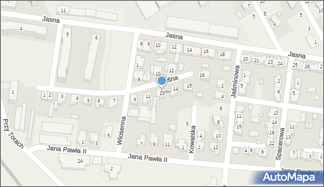 Baranów, Leśna, 13, mapa Baranów