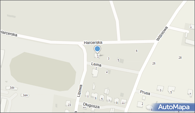 Barczewo, Lema Stanisława Hermana, 1, mapa Barczewo