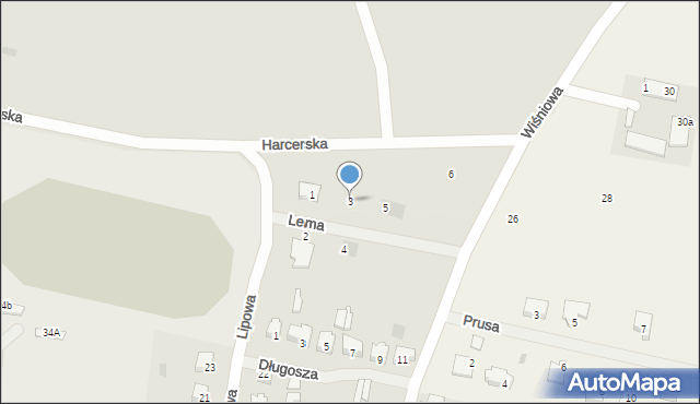 Barczewo, Lema Stanisława Hermana, 3, mapa Barczewo