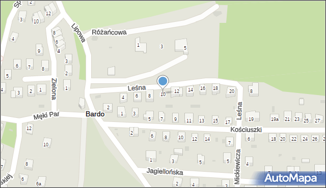 Bardo, Leśna, 10, mapa Bardo