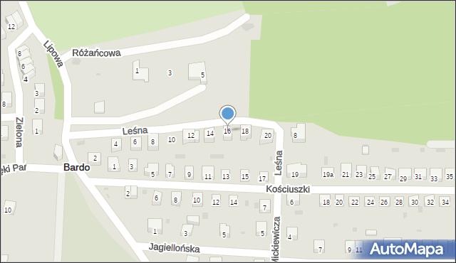 Bardo, Leśna, 16, mapa Bardo