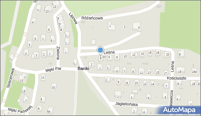 Bardo, Leśna, 4, mapa Bardo