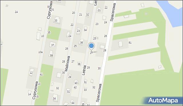 Barkowice, Letnia, 27, mapa Barkowice