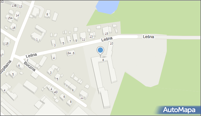 Barlinek, Leśna, 1o, mapa Barlinek