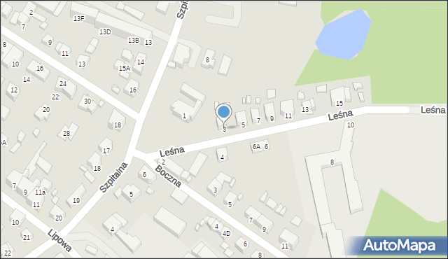 Barlinek, Leśna, 3, mapa Barlinek