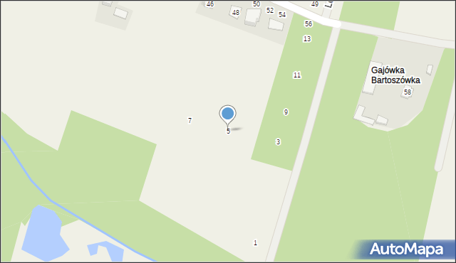 Bartoszówka, Leśnego Echa, 5, mapa Bartoszówka
