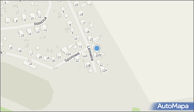 Bartoszyce, Lelewela, 13, mapa Bartoszyce