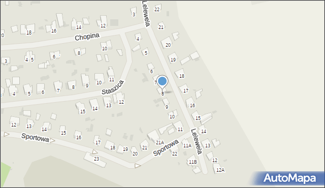 Bartoszyce, Lelewela, 8, mapa Bartoszyce