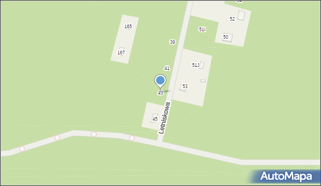 Basinów, Letniskowa, 43, mapa Basinów