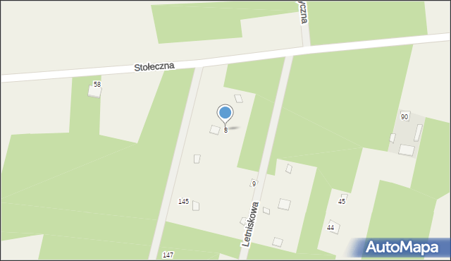 Basinów, Letniskowa, 8, mapa Basinów