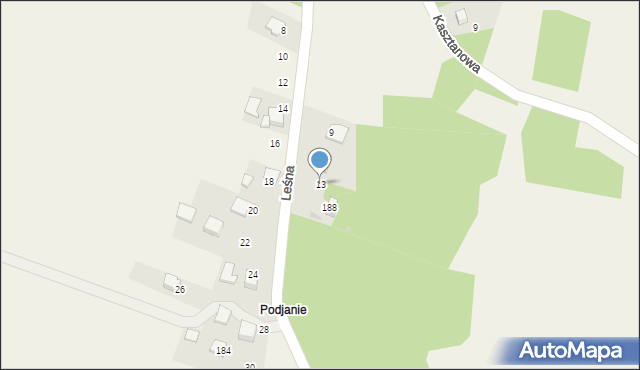 Bębło, Leśna, 13, mapa Bębło