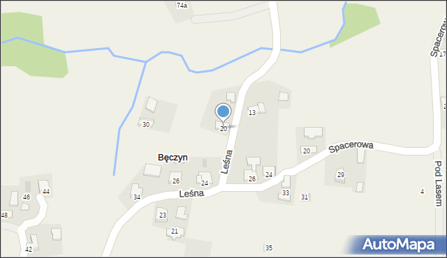 Bęczyn, Leśna, 20, mapa Bęczyn