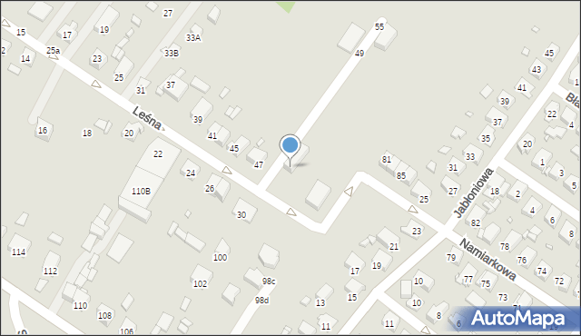 Będzin, Leśna, 59, mapa Będzin