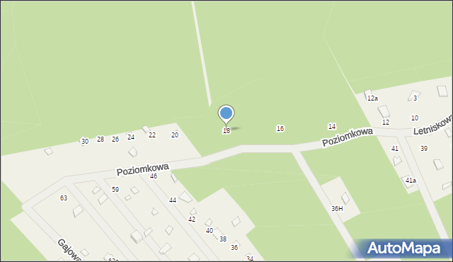 Beniaminów, Letniskowa, 18, mapa Beniaminów