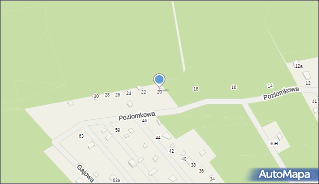 Beniaminów, Letniskowa, 20, mapa Beniaminów