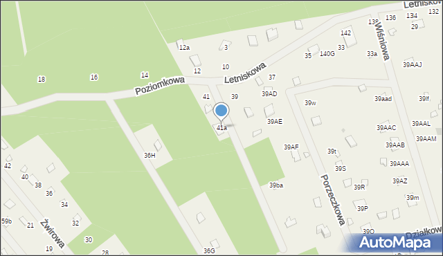 Beniaminów, Letniskowa, 41a, mapa Beniaminów