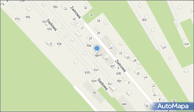 Beniaminów, Letniskowa, 59f, mapa Beniaminów