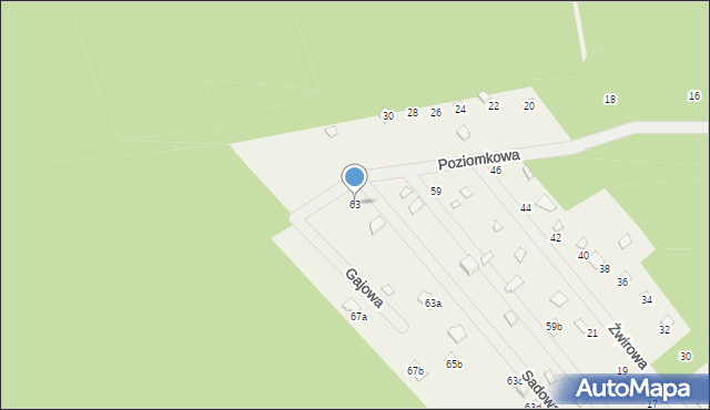 Beniaminów, Letniskowa, 63, mapa Beniaminów