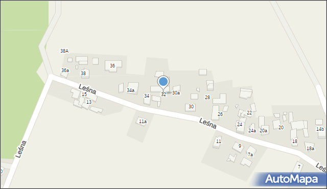 Biadacz, Leśna, 32, mapa Biadacz